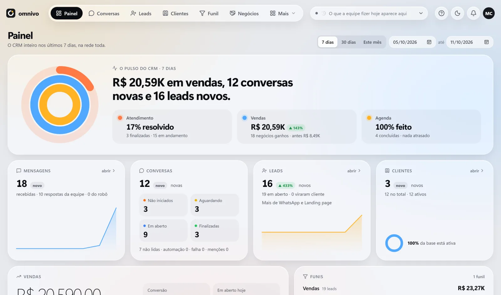 Tela do Omnivo: Acompanhar